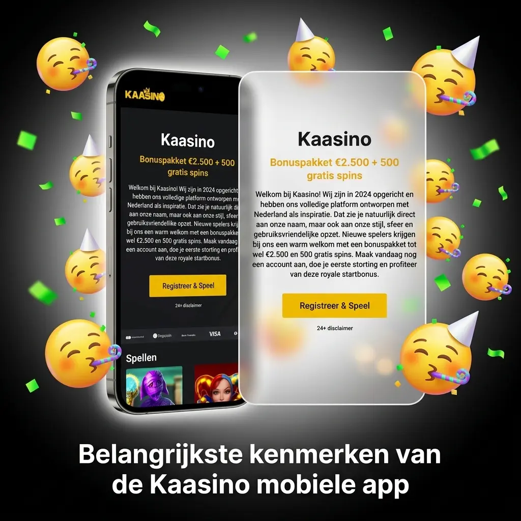 Kaasino mobiele app op smartphone