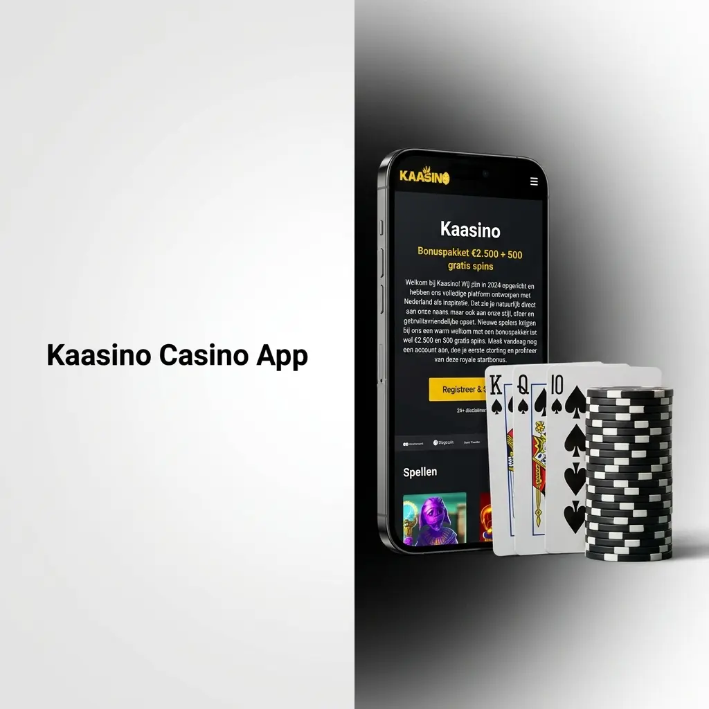 Kaasino Casino App interface met live evenementen en casino games