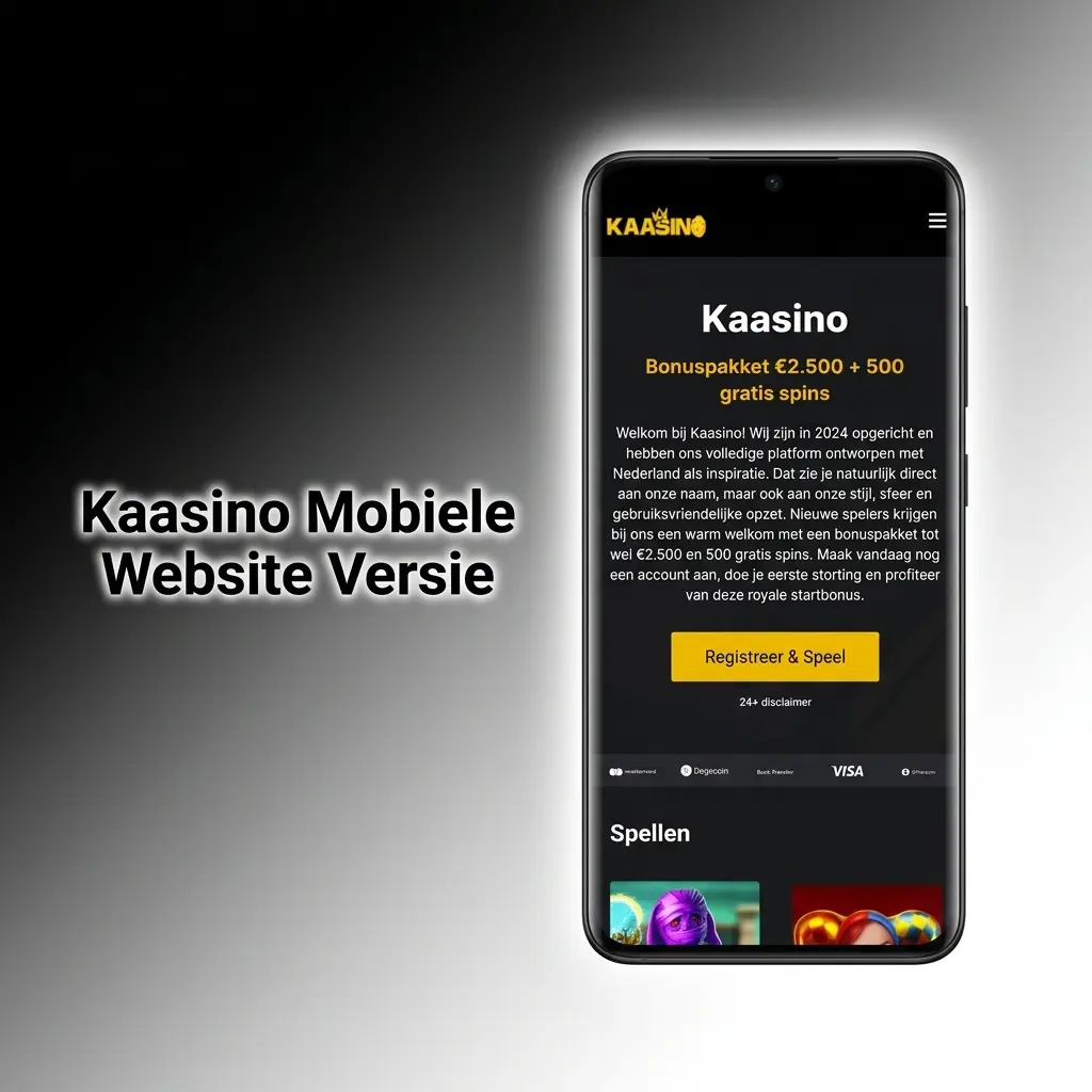 Kaasino mobiele website op smartphone
