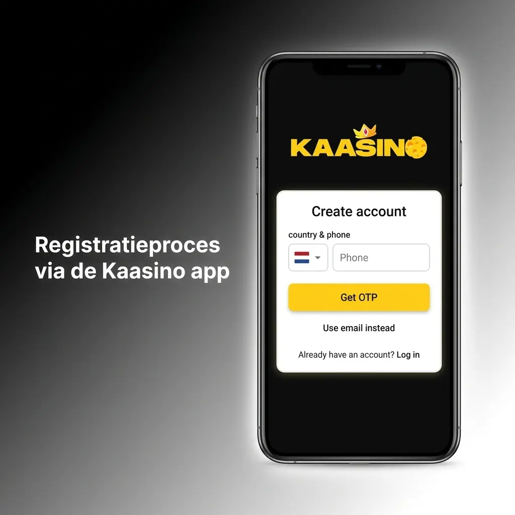 Registratieproces via de Kaasino app
