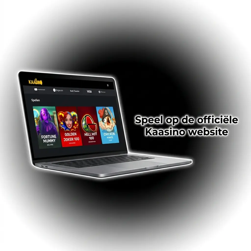 Kaasino website op een computerscherm